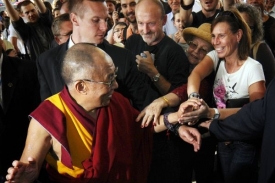 Dalajlama na včerejší návštěvě Slovenska.